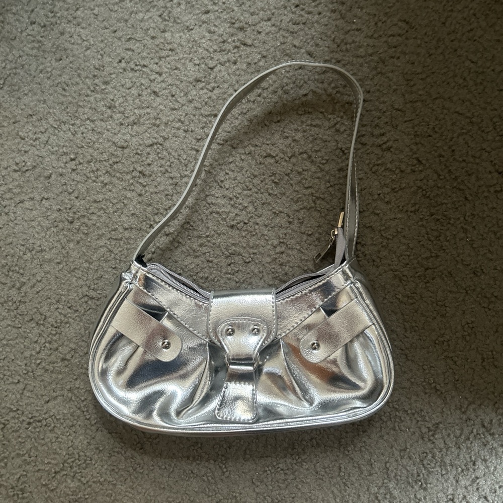 Silver Women's Shoulder Bag